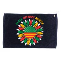 Black History Month Sunflower Flag Grommeted Golf Towel