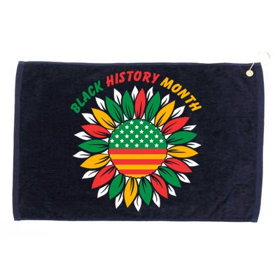 Black History Month Sunflower Flag Grommeted Golf Towel