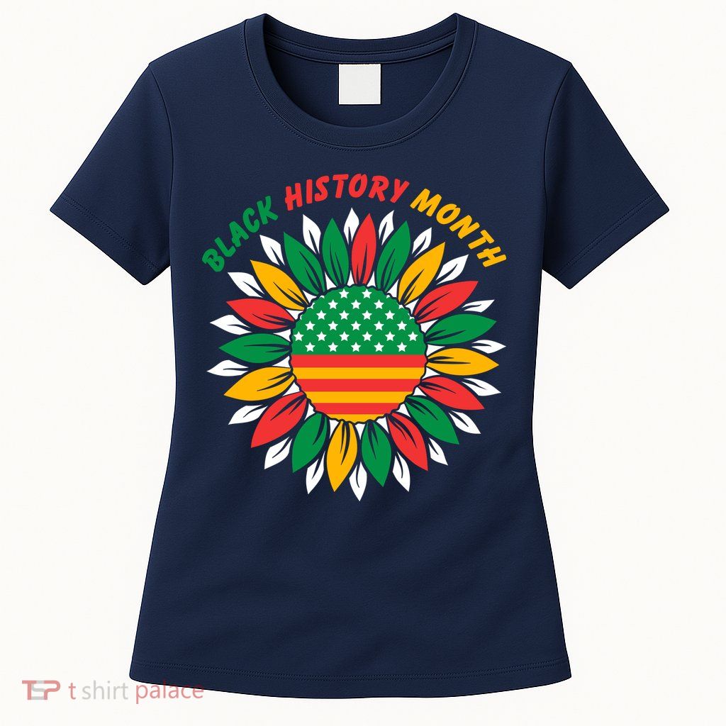 Black History Month Sunflower Flag Women's T-Shirt