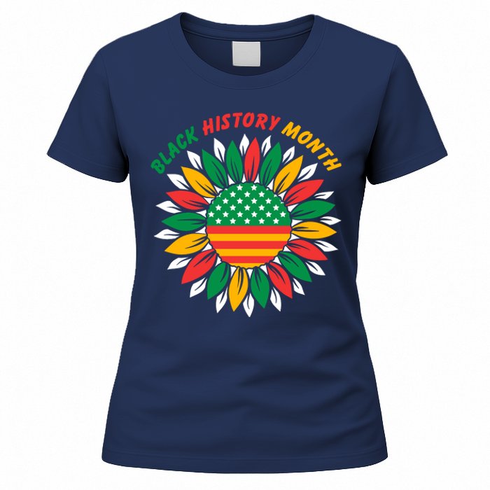 Black History Month Sunflower Flag Women's T-Shirt