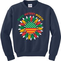 Black History Month Sunflower Flag Kids Sweatshirt