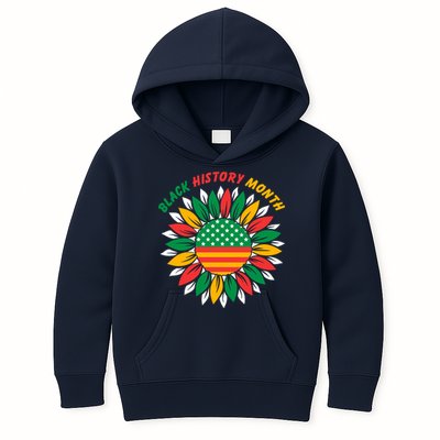 Black History Month Sunflower Flag Kids Hoodie