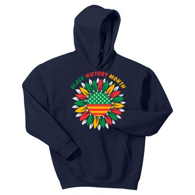 Black History Month Sunflower Flag Kids Hoodie