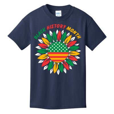 Black History Month Sunflower Flag Kids T-Shirt