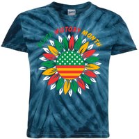 Black History Month Sunflower Flag Kids Tie-Dye T-Shirt