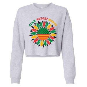 Black History Month Sunflower Flag Cropped Pullover Crew