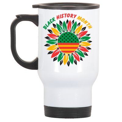 Black History Month Sunflower Flag Stainless Steel Travel Mug