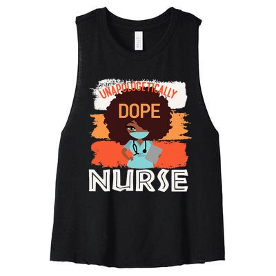 Black History Month Proud Black Unapologetically Dope Nurse Women's Racerback Cropped Tank