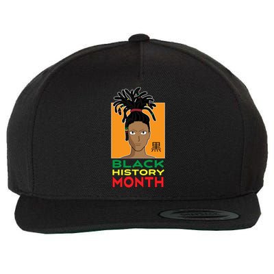 Black History Month African Anime Dreadlocks Meaningful Gift Wool Snapback Cap