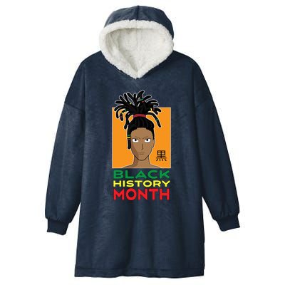 Black History Month African Anime Dreadlocks Meaningful Gift Hooded Wearable Blanket