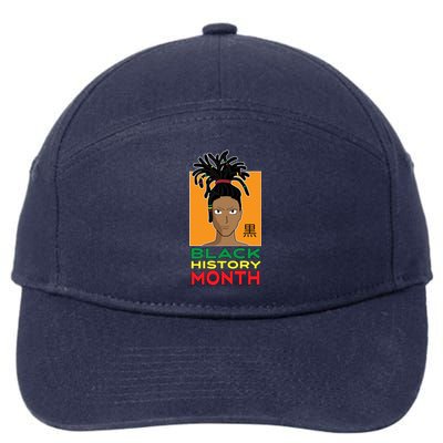 Black History Month African Anime Dreadlocks Meaningful Gift 7-Panel Snapback Hat