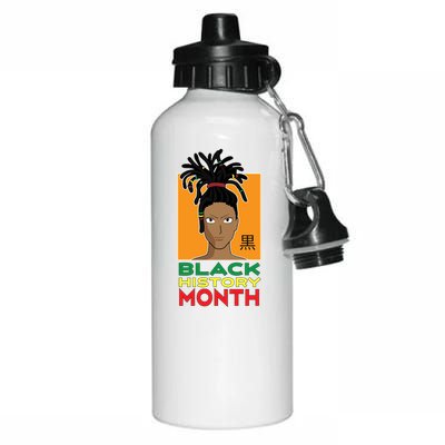 Black History Month African Anime Dreadlocks Meaningful Gift Aluminum Water Bottle