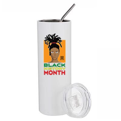 Black History Month African Anime Dreadlocks Meaningful Gift Stainless Steel Tumbler