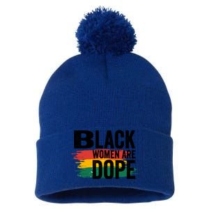 Black History Month Proud Black Black Are Dope Gift Pom Pom 12in Knit Beanie