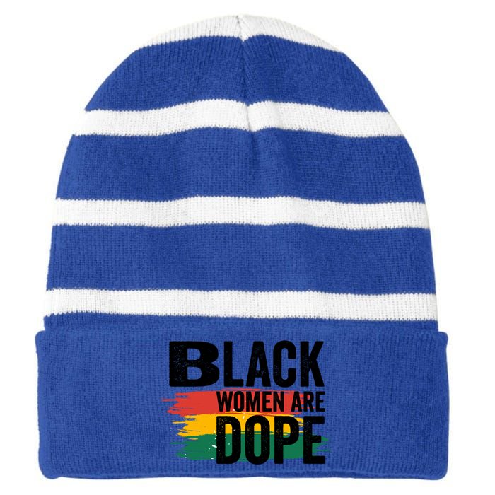 Black History Month Proud Black Black Are Dope Gift Striped Beanie with Solid Band