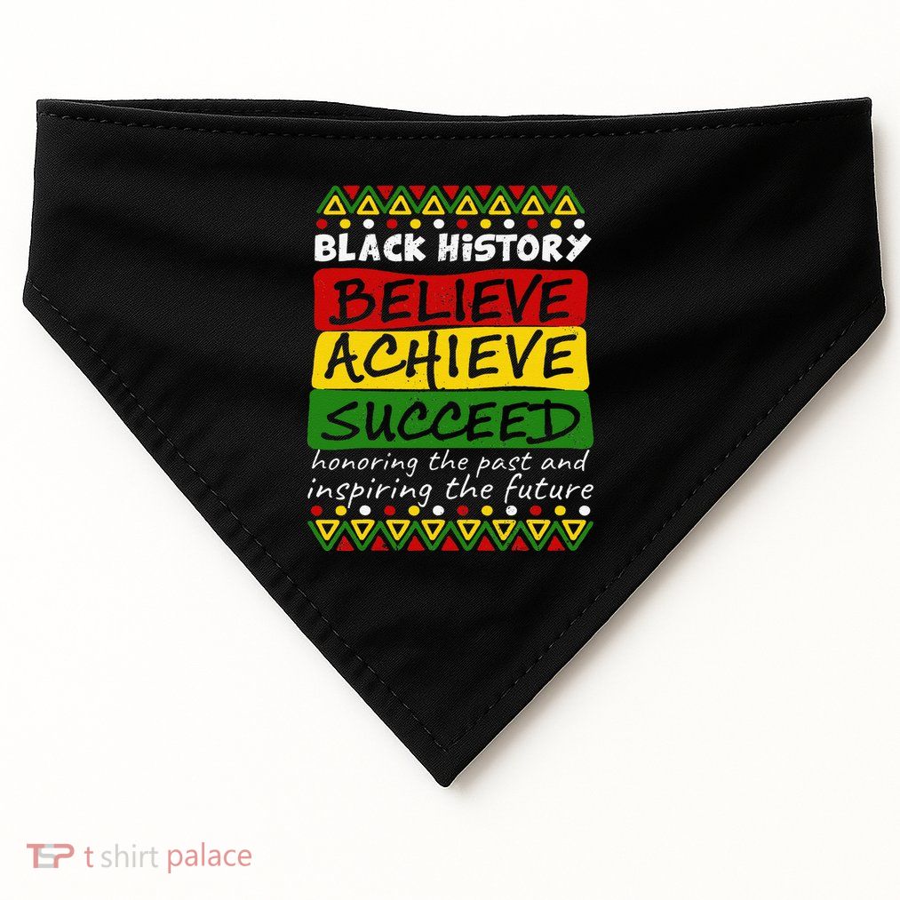 Black History Month Honoring Past Inspiring Future African Gift USA-Made Doggie Bandana