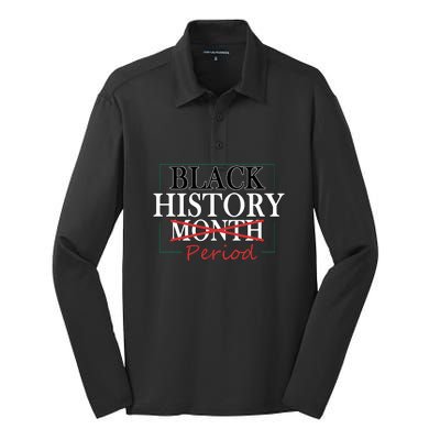 Black History Month Period Gift Silk Touch Performance Long Sleeve Polo