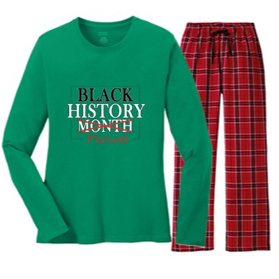 Black History Month Period Gift Women's Long Sleeve Flannel Pajama Set 