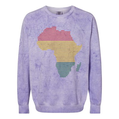 Black History Month African Map Gift Colorblast Crewneck Sweatshirt