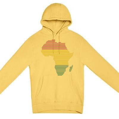 Black History Month African Map Gift Premium Pullover Hoodie