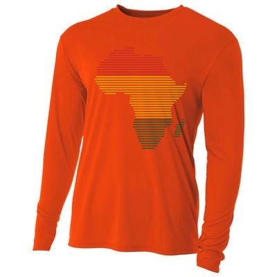 Black History Month African Map Gift Cooling Performance Long Sleeve Crew