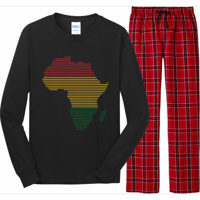 Black History Month African Map Gift Long Sleeve Pajama Set