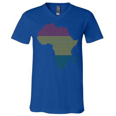 Black History Month African Map Gift V-Neck T-Shirt