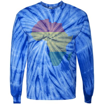 Black History Month African Map Gift Tie-Dye Long Sleeve Shirt