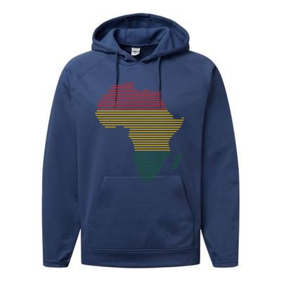 Black History Month African Map Gift Performance Fleece Hoodie