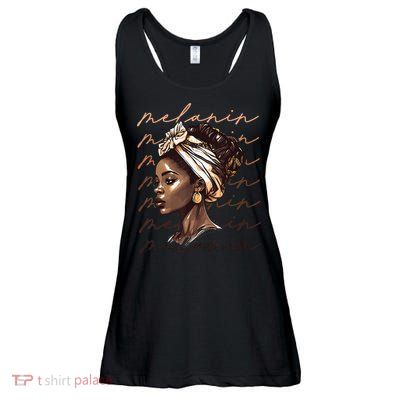 Black History Month African American Black Melanin Queen Ladies Essential Flowy Tank