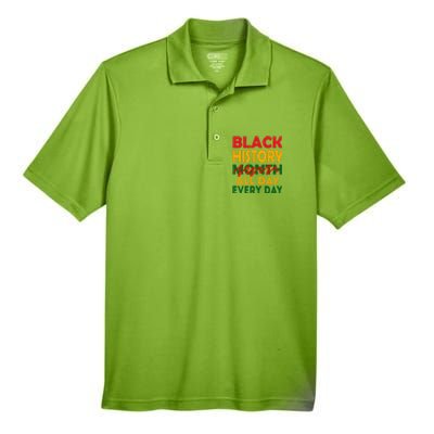 Black History Month All Day Every Day African American Pride Gift Men's Origin Performance Piqué Polo