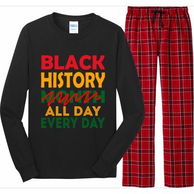 Black History Month All Day Every Day African American Pride Gift Long Sleeve Pajama Set