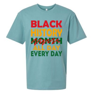 Black History Month All Day Every Day African American Pride Gift Sueded Cloud Jersey T-Shirt