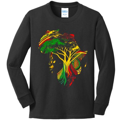 Black History Month African American Ancestors' Roots Kids Long Sleeve Shirt