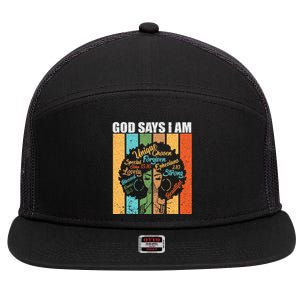 Black History Month Black African American Gift 7 Panel Mesh Trucker Snapback Hat