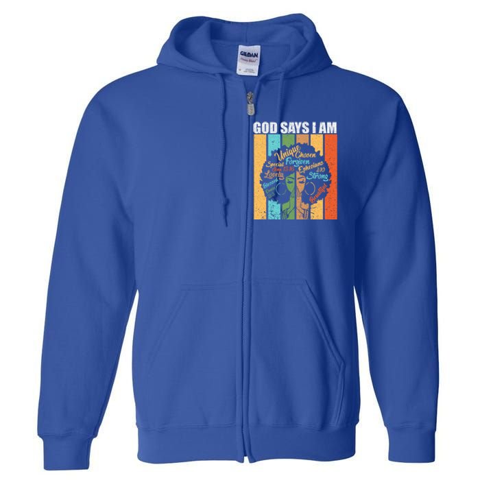 Black History Month Black African American Gift Full Zip Hoodie