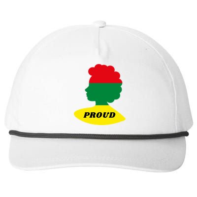 Black History Month Proud Female Snapback Five-Panel Rope Hat