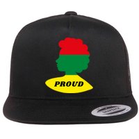 Black History Month Proud Female Flat Bill Trucker Hat