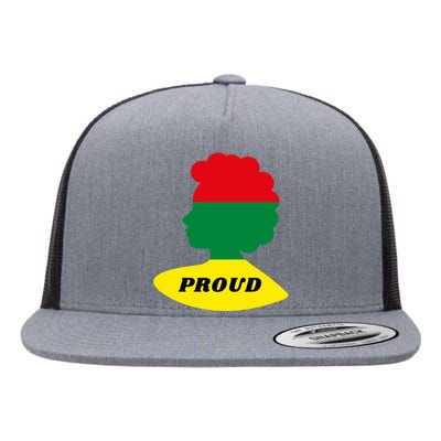 Black History Month Proud Female Flat Bill Trucker Hat