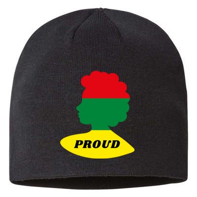 Black History Month Proud Female Sustainable Beanie