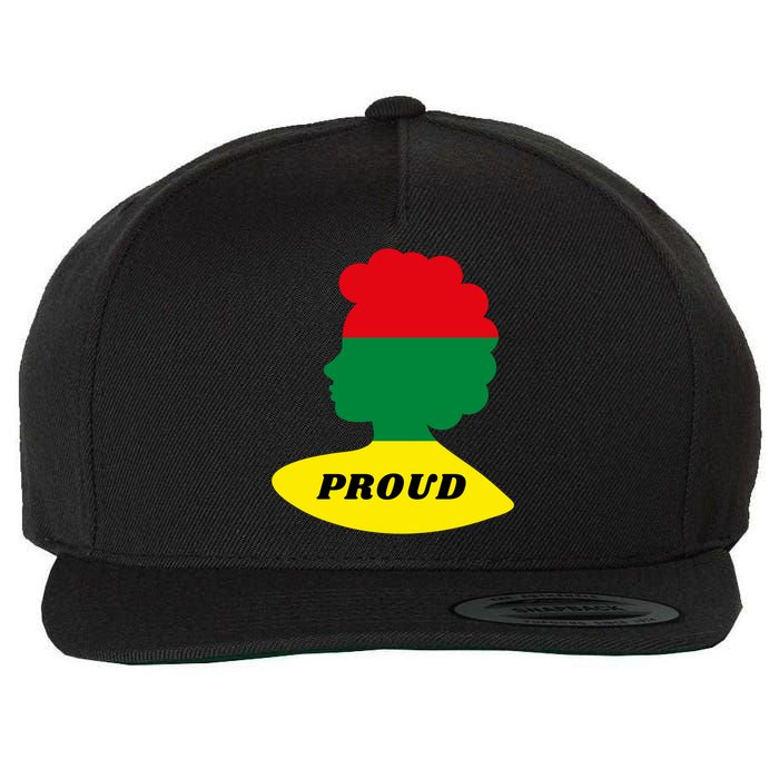 Black History Month Proud Female Wool Snapback Cap