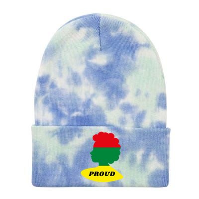 Black History Month Proud Female Tie Dye 12in Knit Beanie