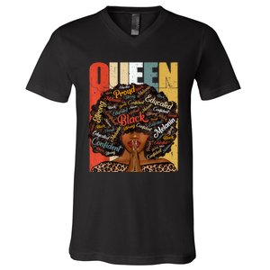 Black History Month Shirts Juneteenth Shirts For Black Queen V-Neck T-Shirt