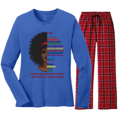 Black History Month Funny Gift Melanin Black Magic Cute Gift Women's Long Sleeve Flannel Pajama Set 