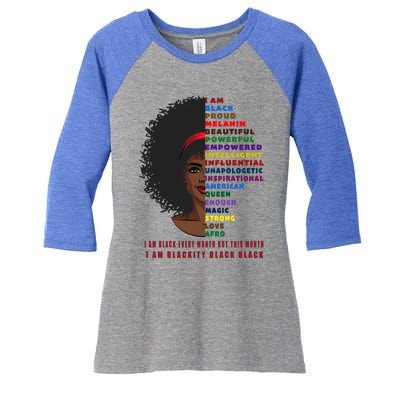 Black History Month Funny Gift Melanin Black Magic Cute Gift Women's Tri-Blend 3/4-Sleeve Raglan Shirt