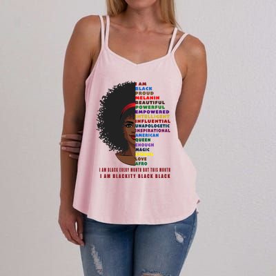 Black History Month Funny Gift Melanin Black Magic Cute Gift Women's Strappy Tank