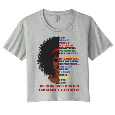 Black History Month Funny Gift Melanin Black Magic Cute Gift Women's Crop Top Tee