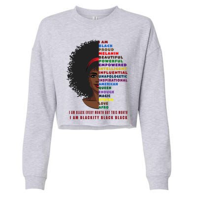 Black History Month Funny Gift Melanin Black Magic Cute Gift Cropped Pullover Crew