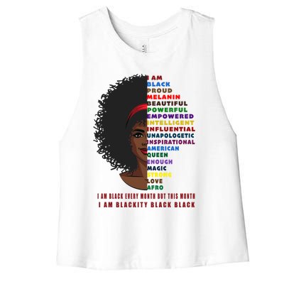 Black History Month Funny Gift Melanin Black Magic Cute Gift Women's Racerback Cropped Tank