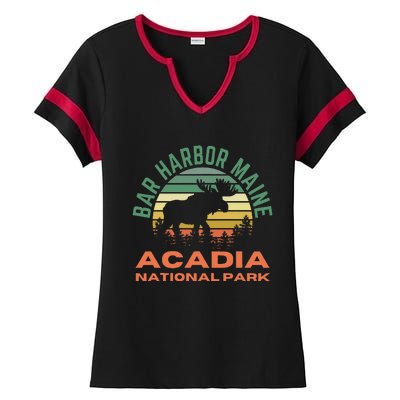 Bar Harbor Maine Acadia National Park Moose Ladies Halftime Notch Neck Tee